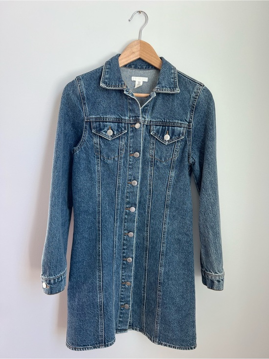 H&M Dresses & Skirts - H&M | Medium Wash Blue Denim Jacket Dress Size XS